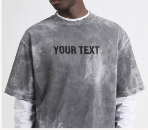 T-shirts Streetwear Homme Personnalisés avec Logo OEM, Tricotés Surdimensionnés, 100% Coton Lourd, Respirants, Séchage Rapide, Imprimés par Sérigraphie - Product Image 1