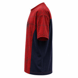 Camiseta Oversize para Hombre con Diseño de Telaraña, Logotipo Personalizado, Roja y Negra, Manga Corta, Estilo Urbano, Impresión por Sublimación - Product Image 4