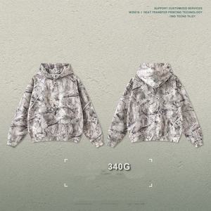 Custom Men's <b>Camouflage</b> Hooded Sweatshirt Sublimation Printed French Terry 100% Polyester Autumn Casual Wear - Product Image 6