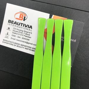 Pinzas de extensión de pestañas de acero inoxidable con revestimiento verde claro profesional Extensión de pestañas de Punta puntiaguda con logotipo privado sostenible - Product Image 4