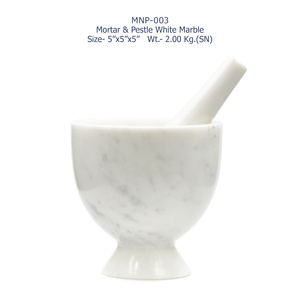 Mortero y Pilón de Piedra Natural de Mármol, Tazón de Molienda Resistente para Especias y Hierbas, Utensilio de Cocina, Diseño Único, Proveedor Mayorista - Product Image 3