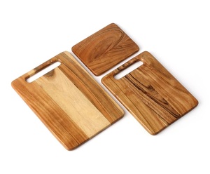 Planche à découper en bois d'acacia de qualité supérieure, épaisse, durable, compatible avec les couteaux, finition lisse, avec poignée, design rayé élégant pour la découpe - Product Image 5