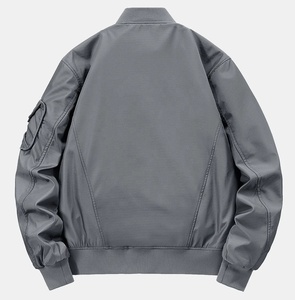 Blouson bomber coupe-vent décontracté à manches longues pour homme, en toile 100 % polyester, respirant et écologique, style hip-hop - Product Image 4