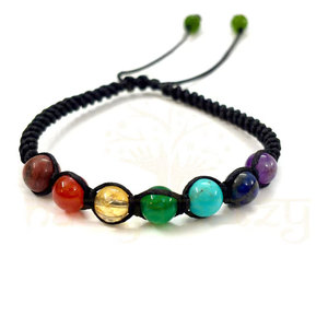 Adjustable Black Cord 7 Chakra <b>Bracelet</b> Yoga Meditation Healing <b>Crystal</b> Beads Handmade Spiritual Jewelry for Women Men - Product Image 3