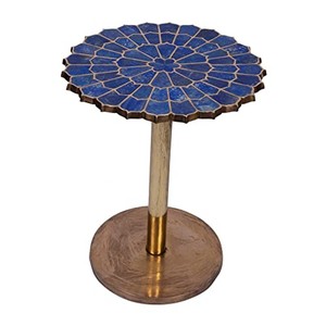 Rosewood Semi-Precious Stone Inlay Mosaic <b>Side</b> <b>Table</b> Wholesale Moradabad - Product Image 3