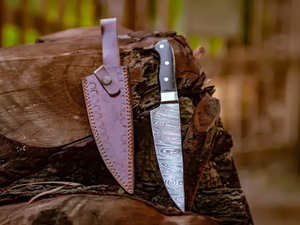 Couteau de chef professionnel LEGACY BLADES, fabriqué à la main en acier carbone, manche en bois, ambidextre, passe au lave-vaisselle, couteau de cuisine moderne - Product Image 1
