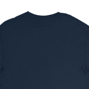 T-shirt unisexe à manches longues bleu marine avec broderie graphique, col rond, décontracté, en mélange de coton, pour un usage quotidien et une mode décontractée - Product Image 6