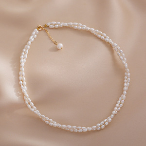 Collar Corto Tejido con Perlas Naturales de Agua Dulce para Mujer, Accesorio Versátil, Ligero y de Lujo para Cenas Casuales - Product Image 2