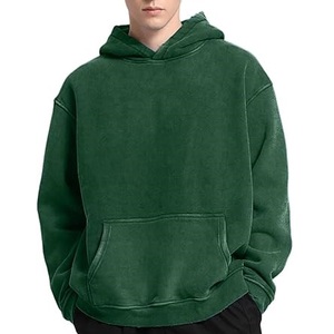 French Terry Heavy Weight Hoodie Pullover Vintage Acid Washed <b>Sweatshirt</b> Hooded Breathable Plus Size Down Shoulder Hoodies - Product Image 3
