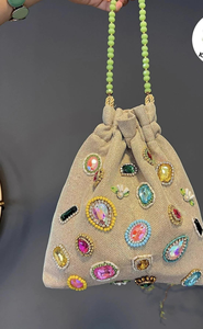 Handmade Design Seed Beads Embroidery Beaded <b>Bag</b> Hanging Keychain Handmade Beaded Embroidery Keyring <b>Bag</b> <b>Charm</b> - Product Image 3