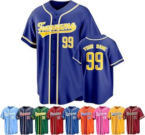 Maillot de baseball personnalisé à boutons fendus, imprimé numériquement, avec nom et numéro brodés, grande taille, unisexe, 100 % polyester - Product Image 2