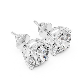 Solitaire Round Cut <b>Moissanite</b> Diamond Stud <b>Earring</b> Women's Push Back Studs Minimalist Daily Wear <b>Earring</b> Birthday Gift - Product Image 2