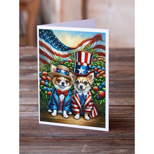 All American Chihuahua Whimsical A7 Tarjetas de felicitación Paquete de 8 tarjetas de nota en blanco con sobres Tamaño 5x7 - Product Image 2