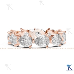 Bague de mariage pour femme en or massif 14K/18K avec diamant de laboratoire CVD HPHT taille marquise, idéale pour les fêtes et mariages - Product Image 5