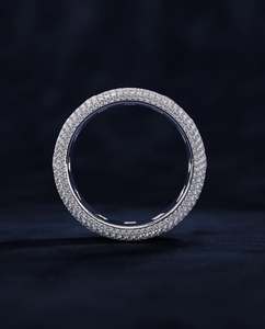 Eternity Band <b>Ring</b> Women's Diamond <b>Emerald</b> Cut Micro Pave Rhodium Plated 925 <b>Silver</b> Plated Glam Wedding Engagement <b>Ring</b> - Product Image 4