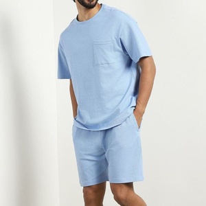 Conjunto de Camiseta y Pantalones Cortos Ligeros para Hombre, Venta al Por Mayor, Transpirable, Verano, Dos Piezas, Informal, Gimnasio, Playa, Proveedor OEM ODM - Product Image 2
