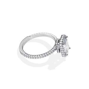Emerald Cut Diamond Engagement Ring White Prong Setting Women's floral Fine Jewelry - Product Image 4