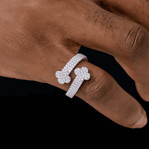 Luxury Women's 925 sliver Solid <b>Gold</b> Moissanite <b>Cocktail</b> <b>Ring</b> Flower Pave Setting Round Brilliant Cut Wedding Jewelry - Product Image 3
