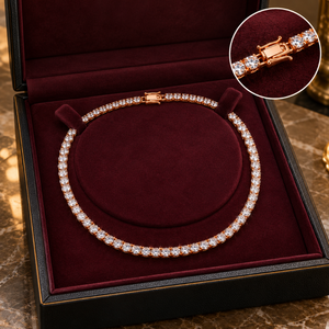 Collier tennis Signature 16 pouces 9KT avec diamants naturels |   0,25 CT 4,1 MM Coupe Ronde GH VS GH SI Fournitures en Gros de Bijoux en Or Fin - Product Image 2