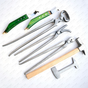 High-Quality Farrier Stainless Steel Hoof Kit Shoe Puller <b>Hammer</b> Buffer with Wooden Handle Bag <b>Loop</b> Knife Trimmer Farrier Tool - Product Image 2