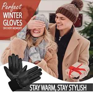 Gants en cuir pour hommes, mode, hiver, thermiques, pour la conduite et la marche en extérieur, avec revers en tricot côtelé, fabricant de logos personnalisés - Product Image 5