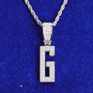 Colgante de Letra del Alfabeto Personalizado con Diamantes Cultivados en Laboratorio, Estilo Hip Hop, Colgante Brillante con Micro Pavé - Product Image 6