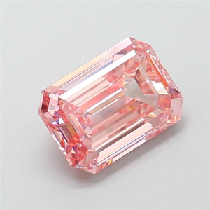 Diamant rose de 2 carats, taille émeraude, rare, de couleur fantaisie, taille étagée, diamant non monté pour une œuvre maîtresse de joaillerie de luxe sur mesure - Product Image 2