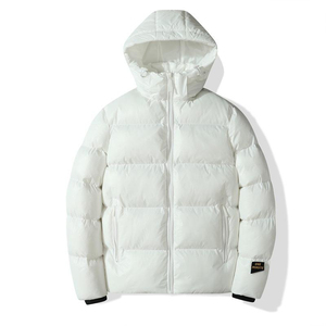 Blouson d'hiver rembourré en duvet de canard personnalisé de haute qualité, style formel ample et chaud pour homme, avec capuche et imprimé - Product Image 1