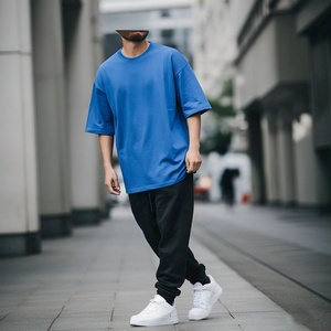 Top venta verano desgaste algodón hecho Color sólido hombres camisetas/mejor calidad estilo Hip Hop 100% algodón camiseta para hombres ajuste suelto - Product Image 2