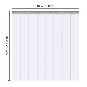 Rideau à lanières en PVC transparent, 84 cm de hauteur x 48 cm de largeur, épaisseur 0,08 mm, 8 pièces, pour congélateur et chambre froide, surface lisse, tissu PVC - Product Image 6