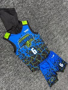 Heat-Transfer Printed Football Uniform Moisture Wicking 100% Polyester Sleeveless Hooded <b>Tank</b> Top Shorts Custom Team Name - Product Image 2