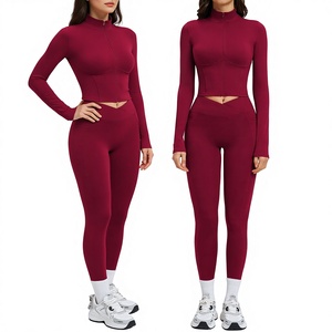 Conjunto de Ropa Deportiva Personalizada para Gimnasio, Chaqueta de Manga Larga con Efecto Levanta Glúteos para Mujer, Conjuntos de Leggings de Yoga - Product Image 4