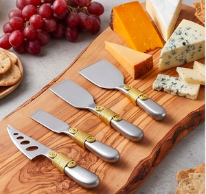 Premium Stainless Steel Gold <b>Cheese</b> <b>Knives</b> <b>Set</b> Of 4 High Quality Designer Handles Perfect For Elegant Dining Kitchen And Parties - Product Image 5
