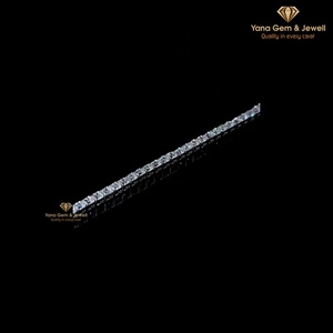 14k <b>Solid</b> <b>Gold</b> Lab Grown CVD Diamond Brilliant Emerald Shape Continuous Tennis Design Bracelet 14 TCW D-E-F Color VVS-VS Clarity - Product Image 5