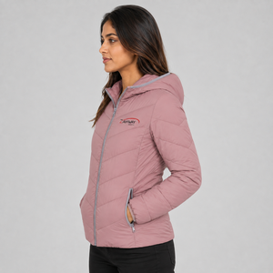 <b>Women's</b> <b>Puffer</b> <b>Jacket</b> Warm <b>Lightweight</b> Quilted Winter Coat Custom Logo Full Zipper Hooded Casual Outerwear <b>Women</b> <b>Puffer</b> <b>Jacket</b> - Product Image 2