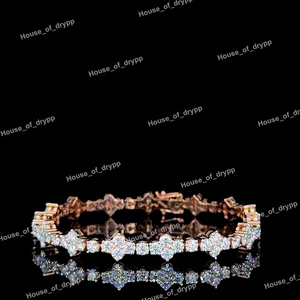 Elegant <b>Silver</b> Moissanite Diamond Tennis <b>Bracelet</b> Sparkling Round Cut Stones Perfect For Unisex Party Wear - Product Image 3