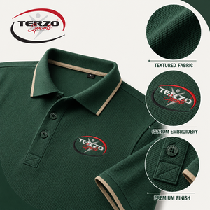 Polo en jacquard pour homme avec logo personnalisé, tissu texturé de qualité supérieure, manches courtes, broderie, polo décontracté de golf, fabricant - Product Image 3