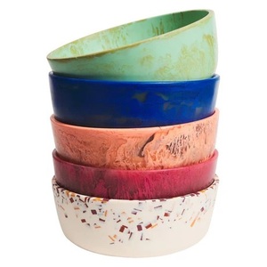 Handmade Kitchen Tabletop Resin Salad Safe Serving Bowl New Design Curves Customizable Home Garden Dinnerware 100pcs MOQ - Product Image 3