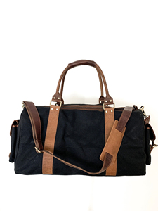 Bolsa de Viaje de Lona y Cuero, Impermeable, con Cierre de Cremallera, de Alta Calidad, Fabricante OEM, LCTB-0084 - Product Image 3