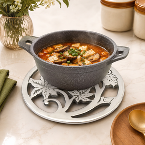 Floral Metal Trivet | Heat Resistant Hot Pot <b>Stand</b> Table Protector | Decorative Kitchen Dining Cookware Holder Home Countertop - Product Image 4