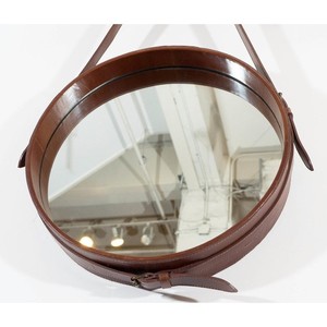 Black Faux Leather Wood-Look Contemporary Wall <b>Mirror</b> 36x24 Inch Eco-friendly MDF Decorative <b>Mirror</b> for Bedroom Living Room - Product Image 4
