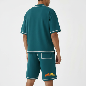 Conjunto de Pantalones Cortos Casuales Estampados para Hombre, Transpirables, de Poliéster y Algodón, 2 Piezas, Camiseta de Manga Corta, Ropa para Fin de Semana al Aire Libre - Product Image 5