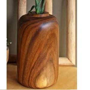 Jarrón de Madera de Mango Tallado a Mano con Diseño Floral, Decoración para el Hogar, Nuevo, Hermoso Jarrón de Madera Tallado a Mano - Product Image 6