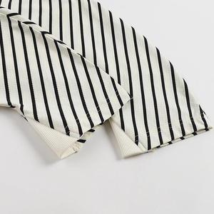 Men's Cotton Poplin <b>Polo</b> Shirt Short Sleeve <b>White</b> Marble Print Black Collar Striped Sleeves Casual Breathable Style - Product Image 6