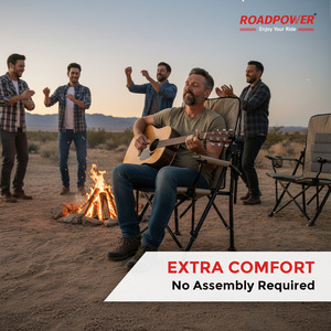 ROADPOWER (RP-CHR-90) Portable <b>Padded</b> Camping <b>Chair</b> Premium Comfort With Cup Holder & Armrests, Ideal For Camping, And Fishing - Product Image 6