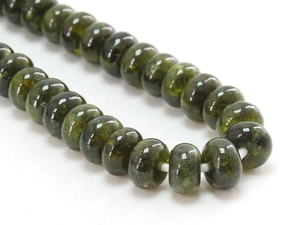 Perles de pierre Vessonite 8mm forme de rondelle lisse polie couleur verte 16 pouces environ pour la fabrication de bijoux en pierre naturelle - Product Image 5