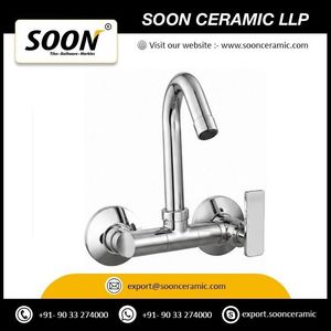 Sink Mixer With <b>Swinging</b> Spout Stainless Steel Wall-Mounted 111 Pillar Cock <b>Single</b> Handle Faucet Apartment Villa Hotel Bedroom - Product Image 4