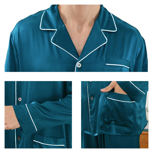 Manufacturer Unisex Custom <b>Pyjamas</b> for Couple Men Women's Sleepwear Sets Bamboo Clothes Viscose Silk Pajamas Wear Set - Product Image 3