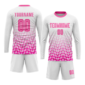 Custom White Pink Printed Short Sleeve Soccer Uniform Jersey 100% Polyester Quick Dry Breathable Anti-uv V-neck Adjustable Strap - Product Image 5