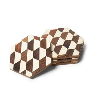 Classic Eco-Friendly Square Resin <b>Coasters</b> 6mm Thick for Coffee Tea & <b>Drinks</b> FAIZA CRAFT Made in India - Product Image 5